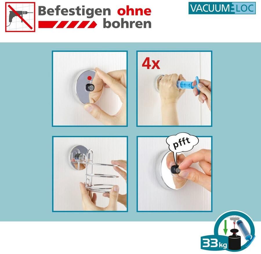 Wenko Zelfklevende haken Vacuum-Loc (set 4 stuks) - Foto 2