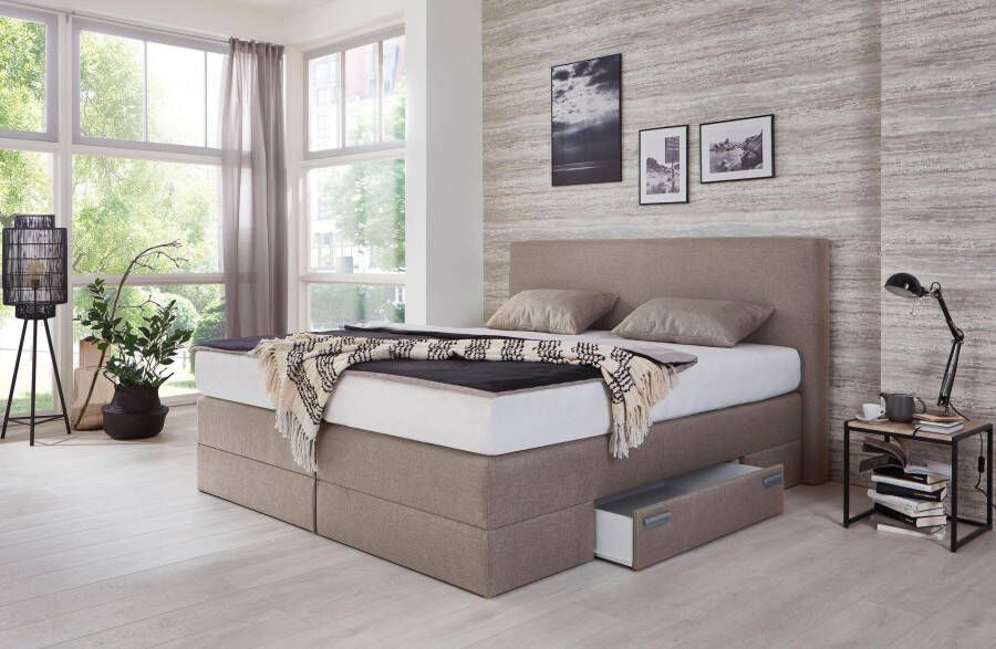 Westfalia Polsterbetten Boxspring met lades en sierkussens
