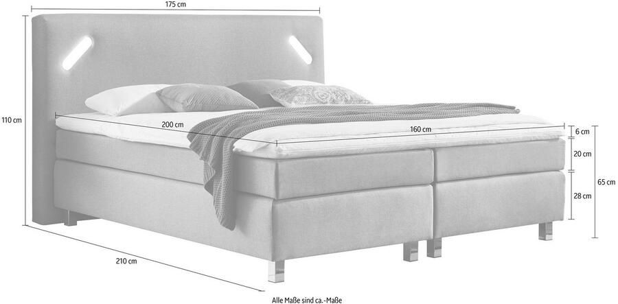 Westfalia Polsterbetten Boxspring met ledverlichting en topmatras - Foto 2
