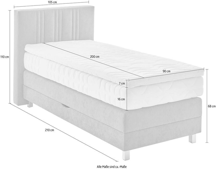 Westfalia Polsterbetten Boxspring naar keuze met bedkist en topmatras