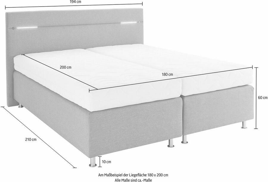 Westfalia Polsterbetten Boxspring naar keuze met ledverlichting - Foto 2