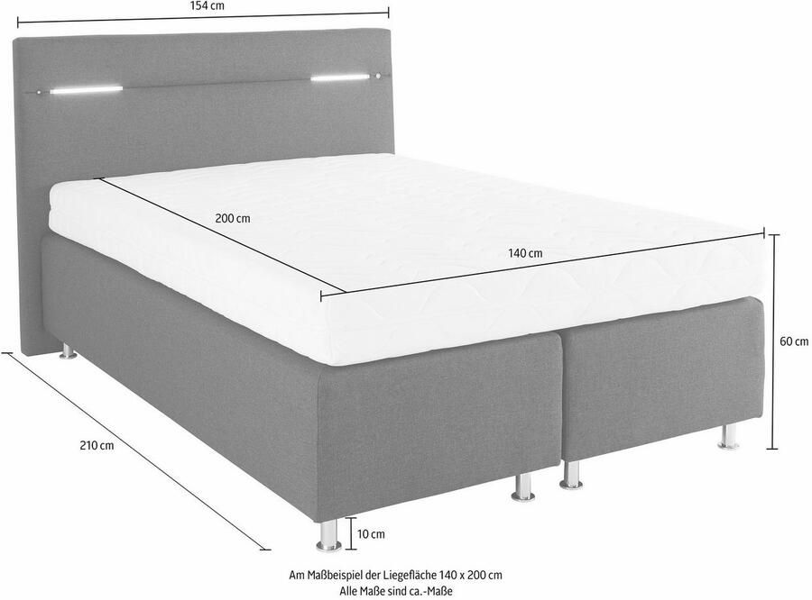 Westfalia Polsterbetten Boxspring naar keuze met ledverlichting