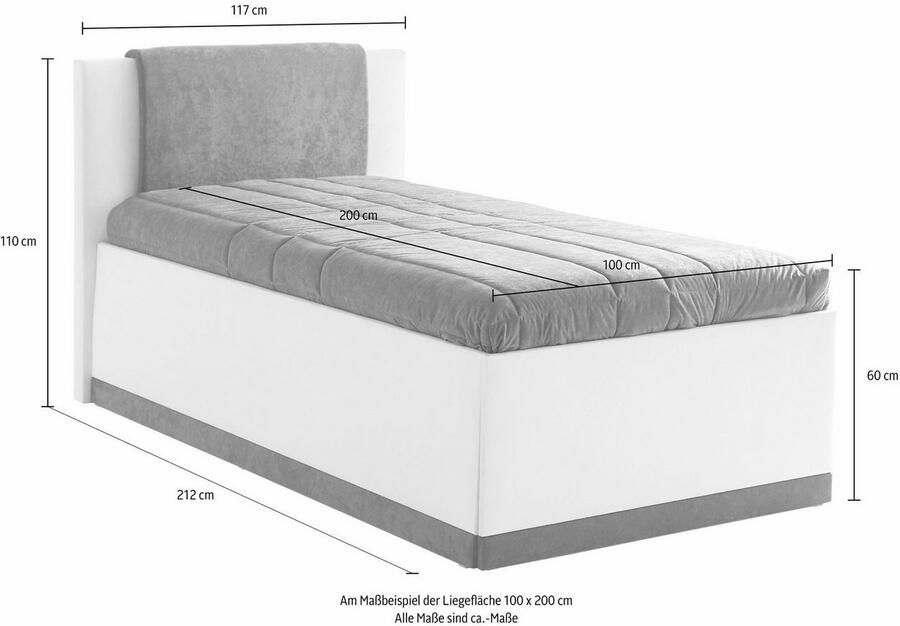 Westfalia Polsterbetten Gestoffeerd bed met bedkist en sprei
