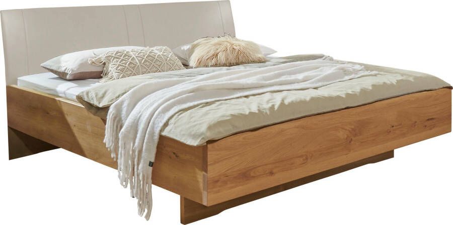 WIEMANN Futonbed Cordoba Garneringen in rifhout bekleed hoofdbord in imitatieleer champagne - Foto 4