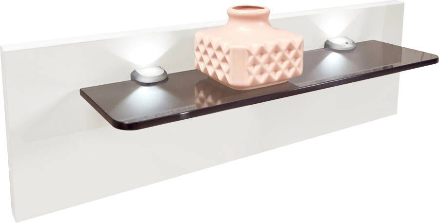 BBright B Bright Nachtkast paneel met glas en verlichting Bienne 50 x 20 x 12 cm alpine wit - Foto 3