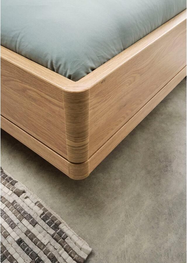 WIEMANN Bed Kiruna Bedframe Eiken look Gestoffeerd hoofdbord