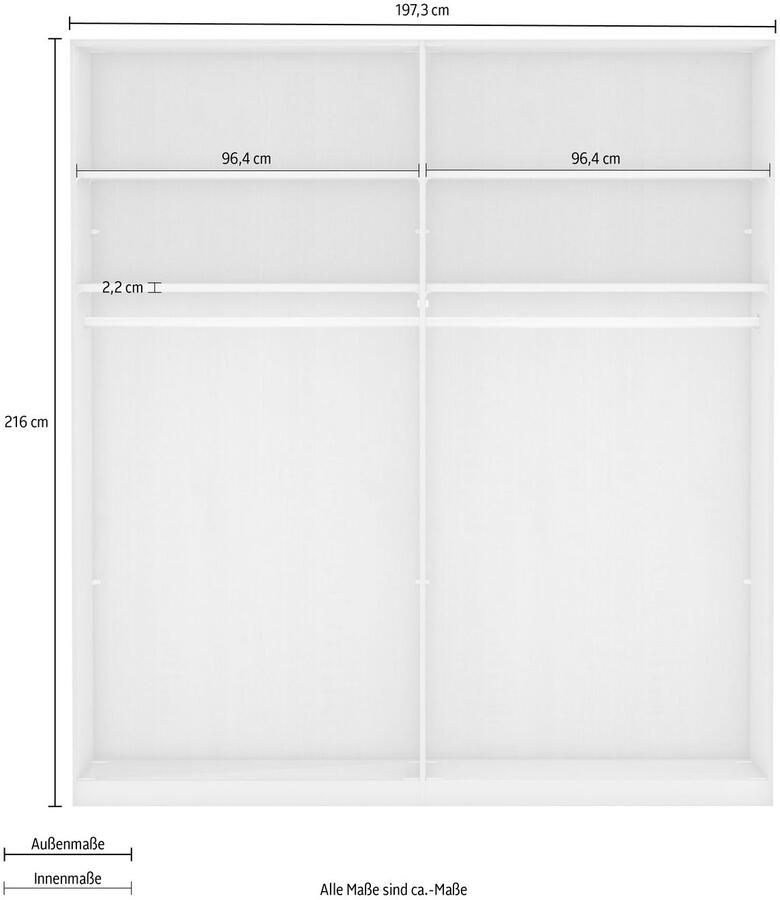 WIEMANN Draaideurkast Göteborg met 95° openingshoek made in Germany inclusief spiegel en deurdemper moderne landelijke stijl - Foto 4