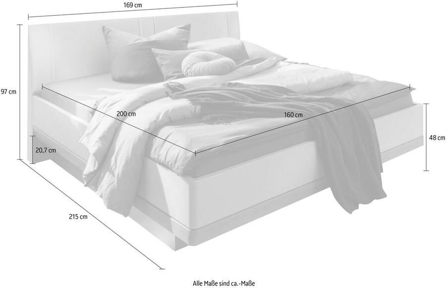 WIEMANN Futonbed Barcelona zwevend voetbord met randafwerking opzij - Foto 2