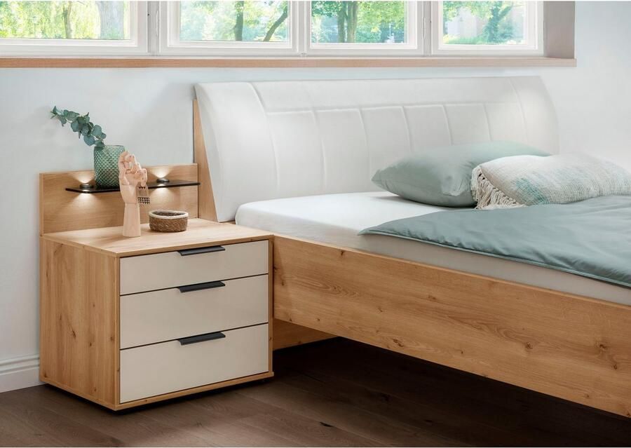 WIEMANN Futonbed Monaco Bedframe comfortabel gestoffeerd hoofdbord Gestoffeerd hoofdeinde van kunstleer verschillende maten in comforthoogte - Foto 3