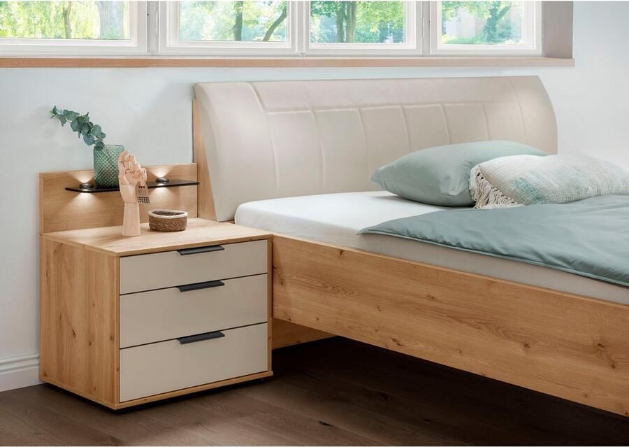WIEMANN Futonbed Monaco Bedframe comfortabel gestoffeerd hoofdbord Gestoffeerd hoofdeinde van kunstleer verschillende maten in comforthoogte - Foto 3