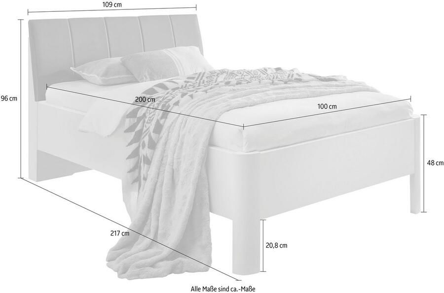 WIEMANN Gestoffeerd bed Bern viervoudig verstelbare lighoogte - Foto 3