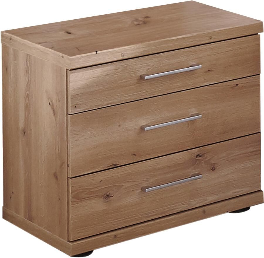 BBright B Bright Nachtkast Bienne met 3 laden 50 x 52 x 36 cm bianco eiken - Foto 4