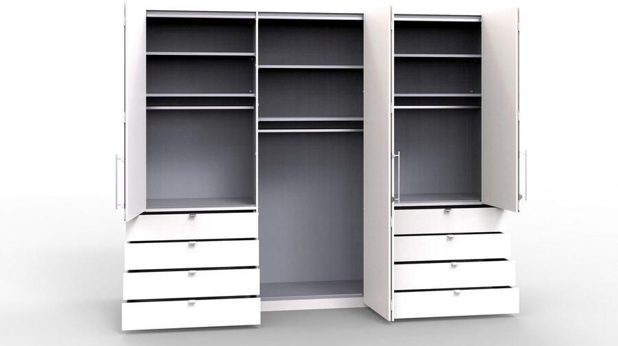 WIEMANN Vouwdeurkast Loft Kledingkast Kast Linnenkast met glazen front - Foto 6