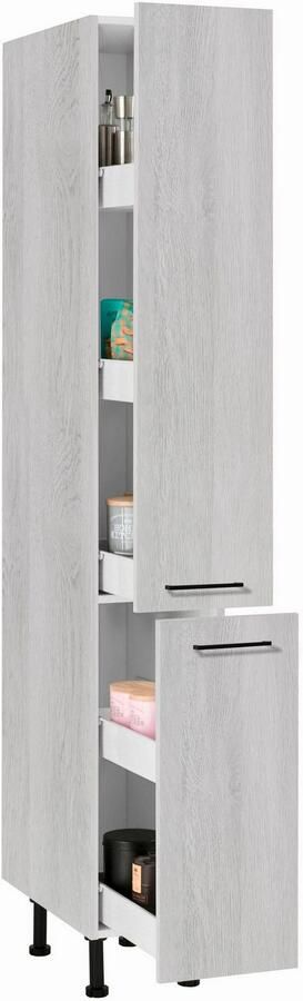 Wiho Küchen Apothekerskast Nisos 30 cm breed soft-close in lades verstelbare voeten zonder blad