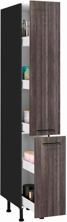 Wiho Küchen Apothekerskast Nisos 30 cm breed soft-close in lades verstelbare voeten zonder blad