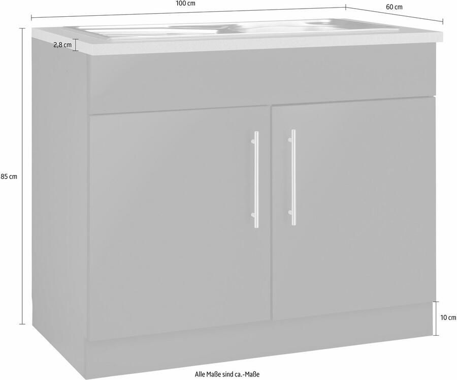 Wiho Küchen Gootsteenkast Cali 100 cm breed