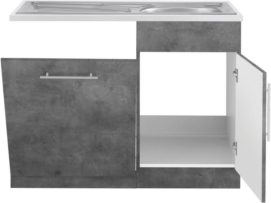 Wiho Küchen Gootsteenkast "Cali" 110 cm breed inclusief deur voet voor vaatwassers
