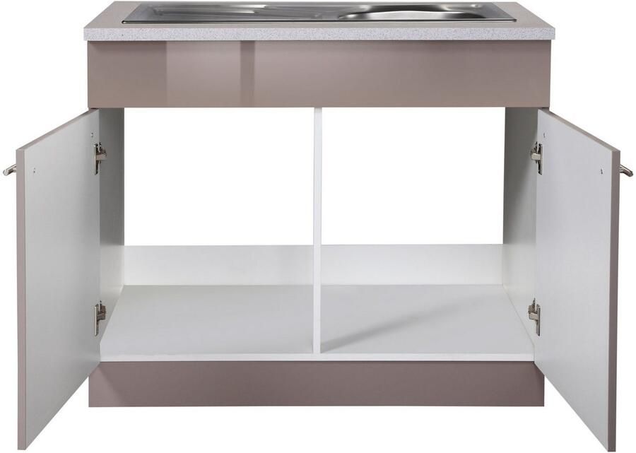 Wiho Küchen Gootsteenkast Chicago 100 cm breed inclusief inbouwspoelbak van edelstaal - Foto 3