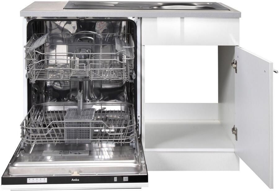 Wiho Küchen Gootsteenkast Chicago 110 cm breed inclusief deur voet voor vaatwassers