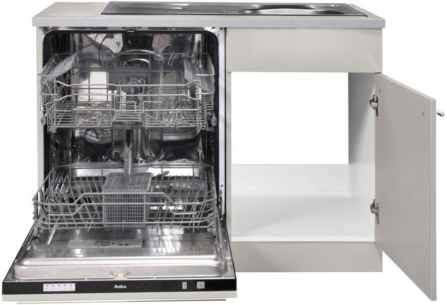 Wiho Küchen Gootsteenkast Chicago 110 cm breed inclusief deur voet voor vaatwassers