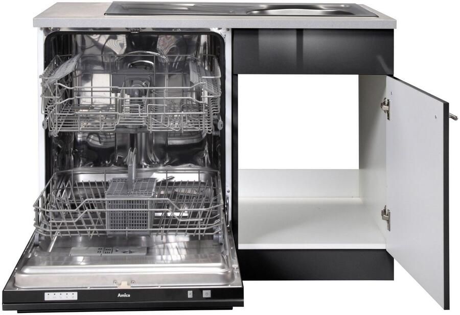 Wiho Küchen Gootsteenkast Chicago 110 cm breed inclusief deur voet voor vaatwassers