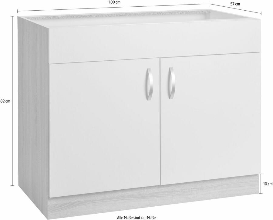 Wiho Küchen Gootsteenkast Flexi Breedte 100 cm