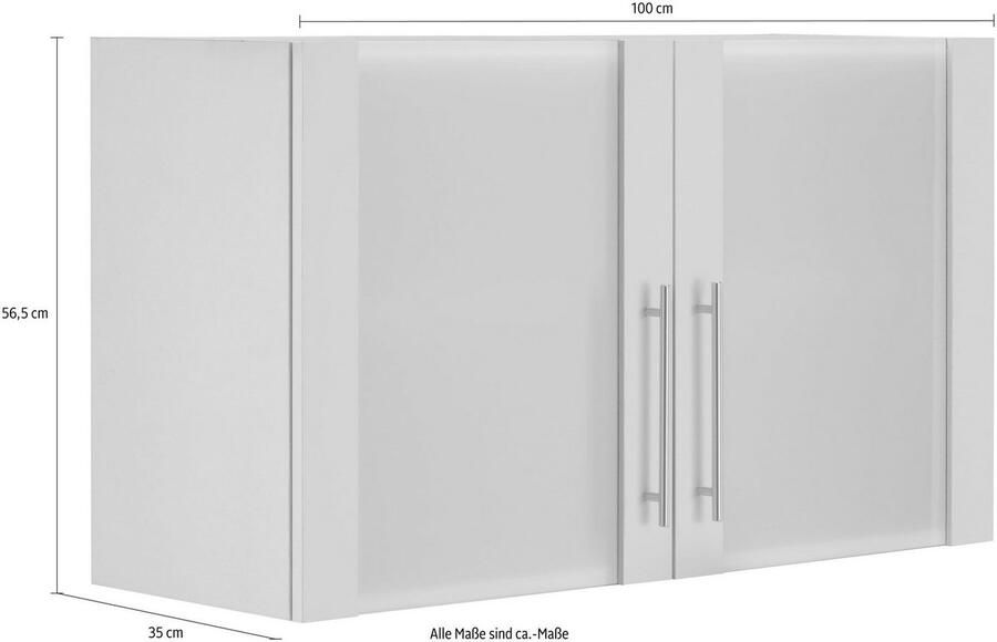 Wiho Küchen Hangend kastje met glasdeur Cali Front met glasinzet