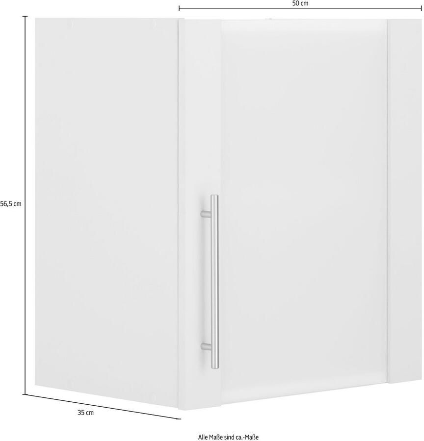 Wiho Küchen Hangend kastje met glasdeur Cali Front met glasinzet