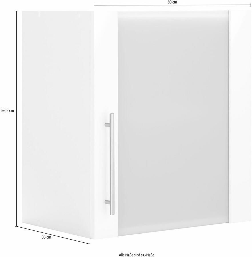 Wiho Küchen Hangend kastje met glasdeur Ela Breedte 50 cm