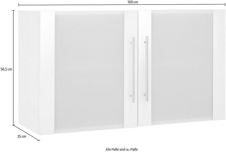 Wiho Küchen Hangend kastje met glasdeur Flexi2 Breedte 100 cm