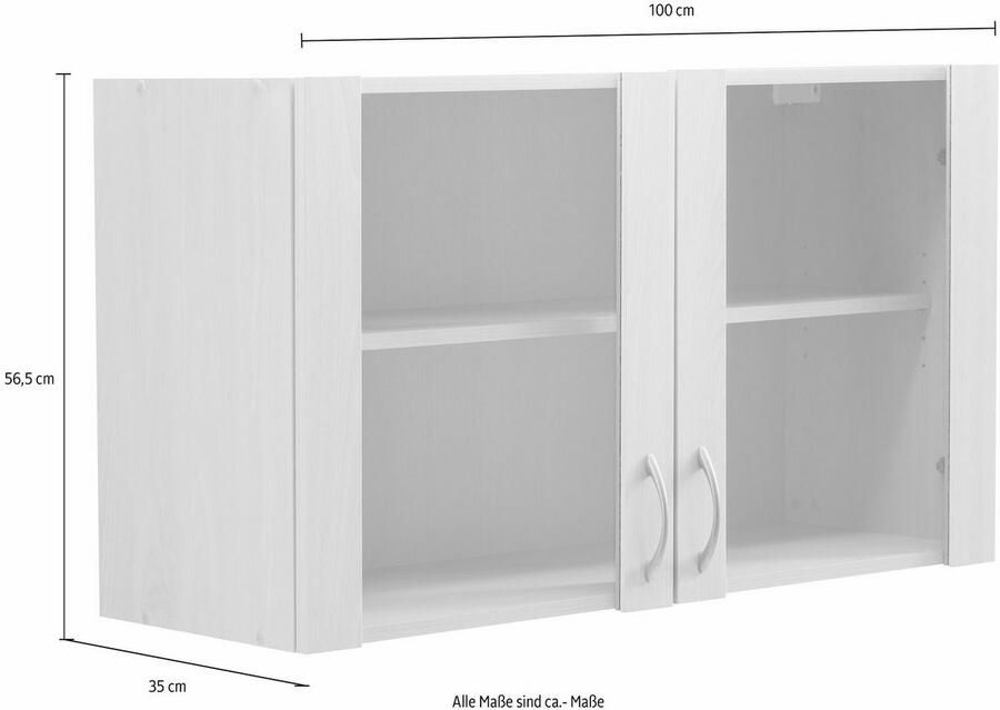 Wiho Küchen Hangend kastje met glasdeur Kiel Front met glasinzet - Foto 2