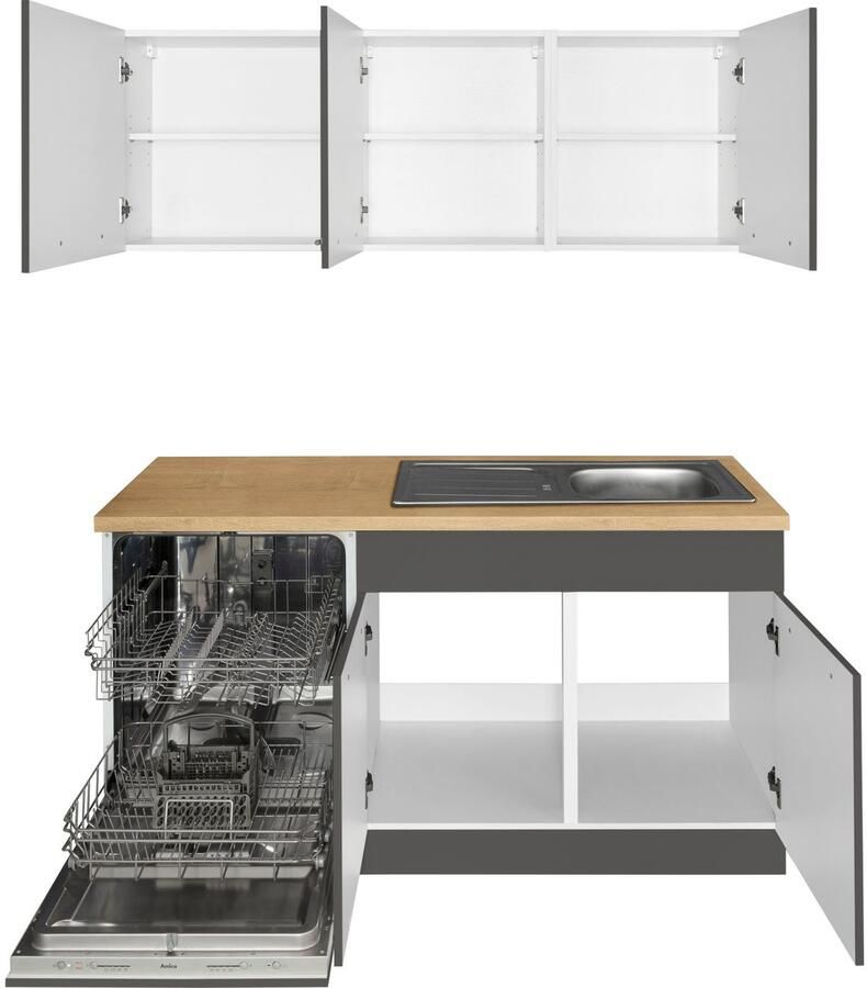 Wiho Küchen Hoekkeuken Unna zonder elektrische apparaten breedte 260 x 220 cm