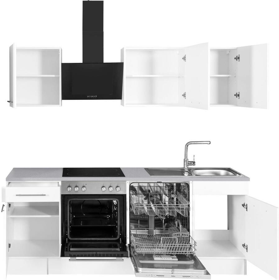 Wiho Küchen Keukenblok Ela Breedte 220 cm softclose functie in hoogte verstelbare poten