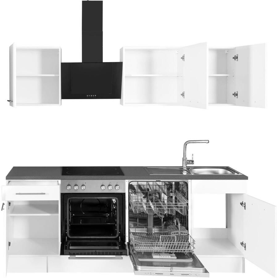 Wiho Küchen Keukenblok Ela Breedte 220 cm softclose functie in hoogte verstelbare poten