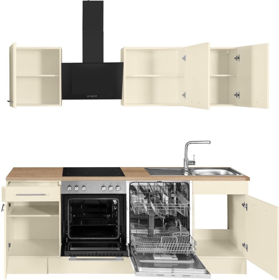 Wiho Küchen Keukenblok Ela Breedte 220 cm softclose functie in hoogte verstelbare poten