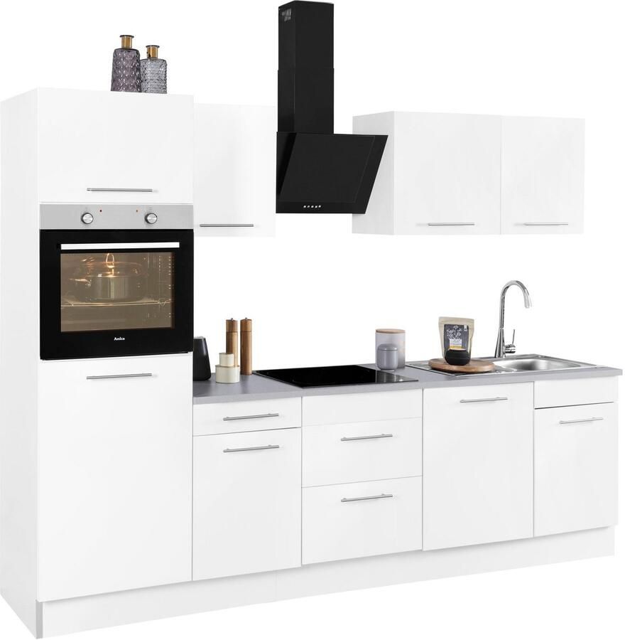 Wiho Küchen Keukenblok Ela Breedte 280 cm softclose functie in hoogte verstelbare poten