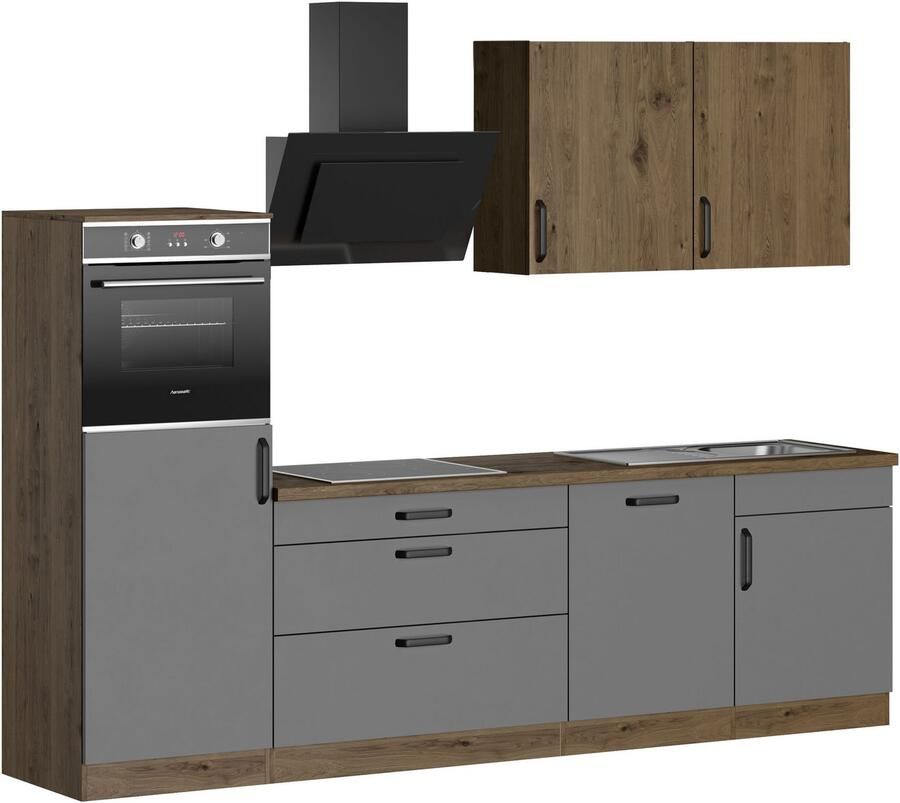 Wiho Küchen Keukenblok Elba keuze met hanseatic elektrische apparaten breedte 280 cm