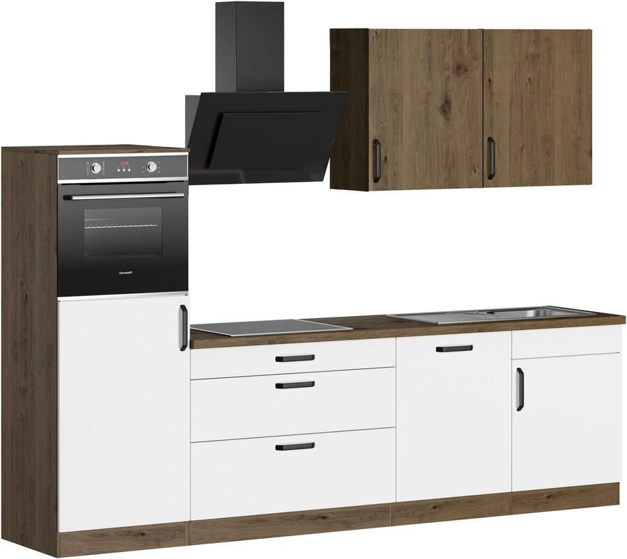 Wiho Küchen Keukenblok Elba keuze met hanseatic elektrische apparaten breedte 280 cm