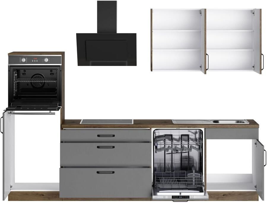 Wiho Küchen Keukenblok Elba keuze met hanseatic elektrische apparaten breedte 280 cm - Foto 4