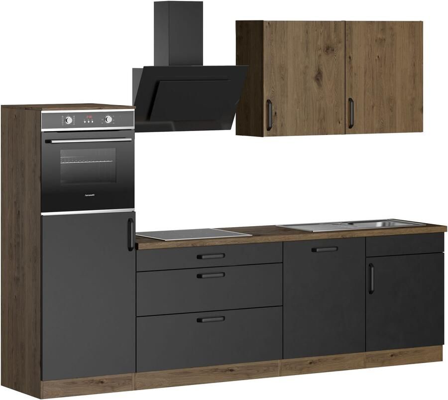 Wiho Küchen Keukenblok Elba keuze met hanseatic elektrische apparaten breedte 280 cm