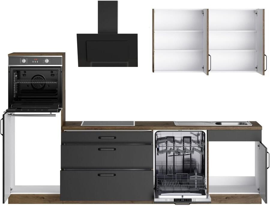 Wiho Küchen Keukenblok Elba keuze met hanseatic elektrische apparaten breedte 280 cm - Foto 5