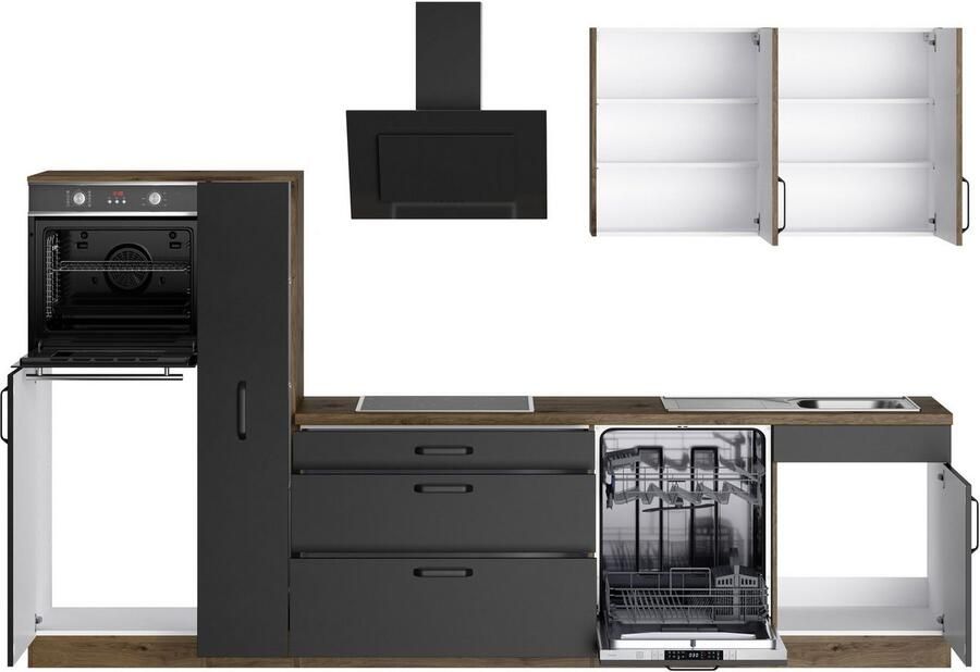 Wiho Küchen Keukenblok Elba keuze met hanseatic elektrische apparaten breedte 310 cm - Foto 7