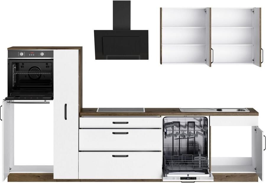 Wiho Küchen Keukenblok Elba keuze met hanseatic elektrische apparaten breedte 310 cm - Foto 6
