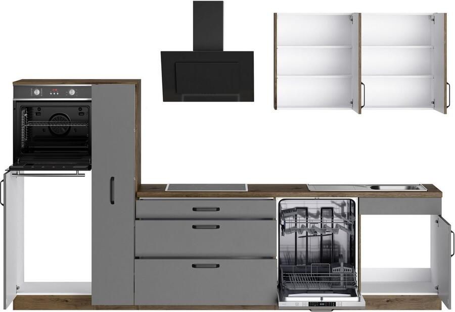 Wiho Küchen Keukenblok Elba keuze met hanseatic elektrische apparaten breedte 310 cm - Foto 6