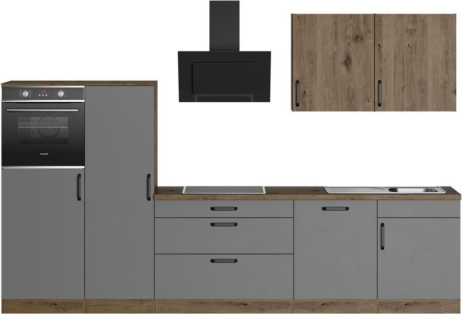 Wiho Küchen Keukenblok Elba keuze met hanseatic elektrische apparaten breedte 330 cm - Foto 8