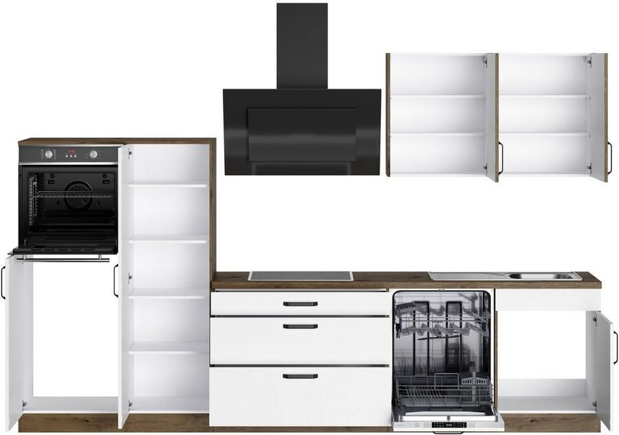 Wiho Küchen Keukenblok Elba keuze met hanseatic elektrische apparaten breedte 330 cm - Foto 5