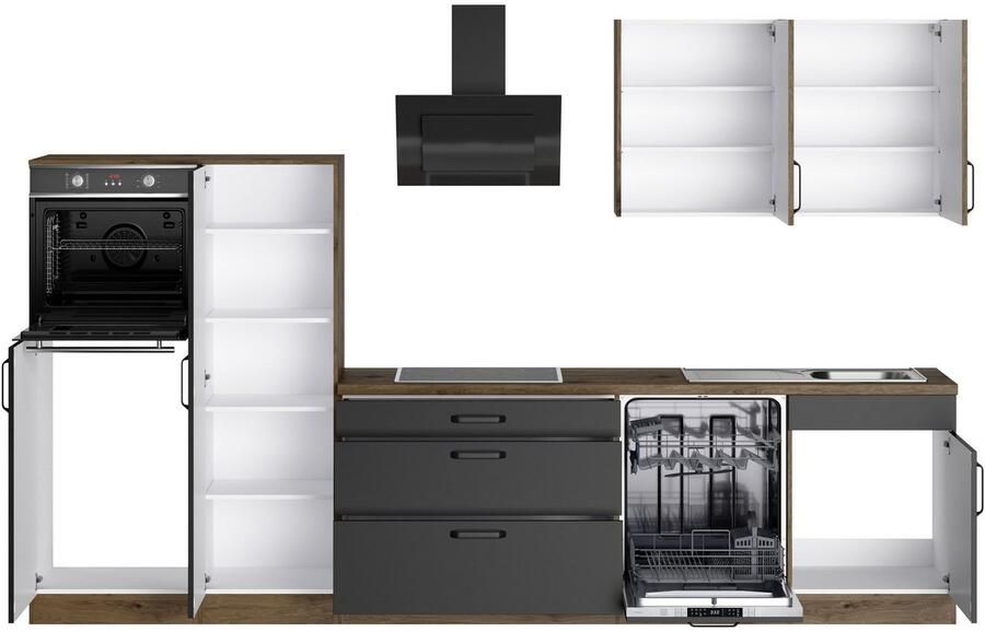Wiho Küchen Keukenblok Elba keuze met hanseatic elektrische apparaten breedte 330 cm - Foto 7