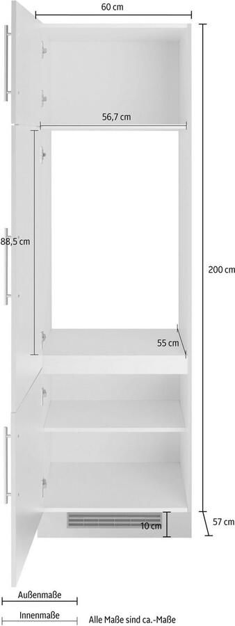 Wiho Küchen Koelkastombouw Cali 60 cm breed zonder e-apparaat - Foto 2