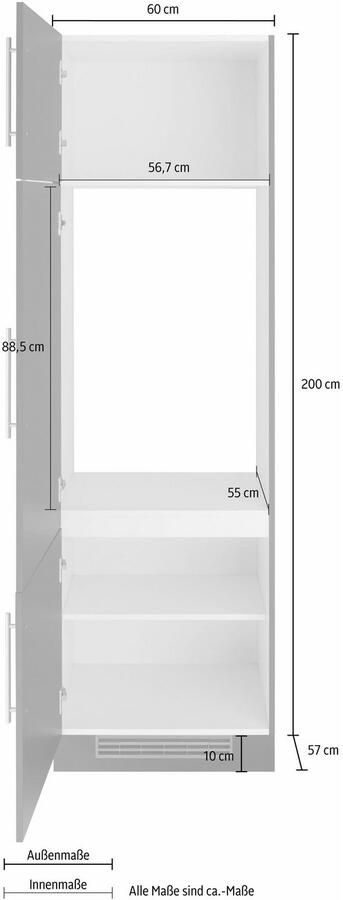 Wiho Küchen Koelkastombouw Cali 60 cm breed zonder e-apparaat - Foto 5