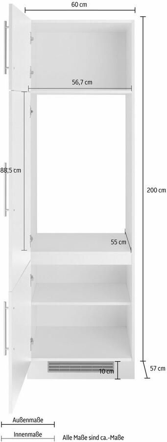 Wiho Küchen Koelkastombouw Cali 60 cm breed zonder e-apparaat - Foto 4